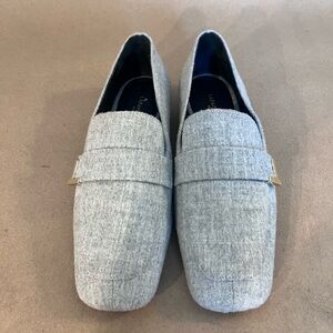 Lafayette 148 New York Eve Square Toe Cashmere Nickel Melange Loafers 36 US 6